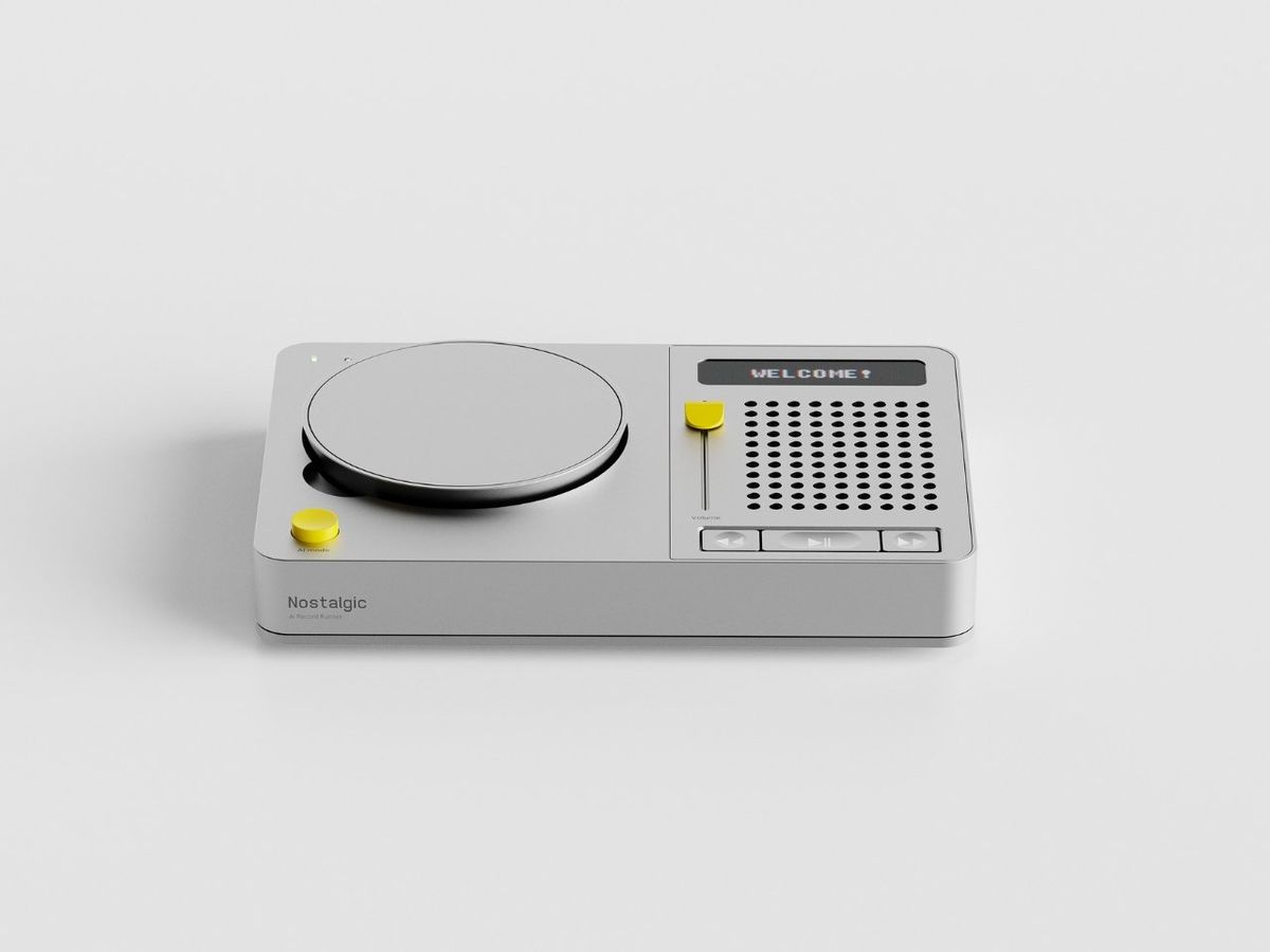 Compact desktop audio controller with speaker and controls